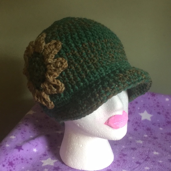 Hand Crafted Accessories - 2/$28 flower hat wool new